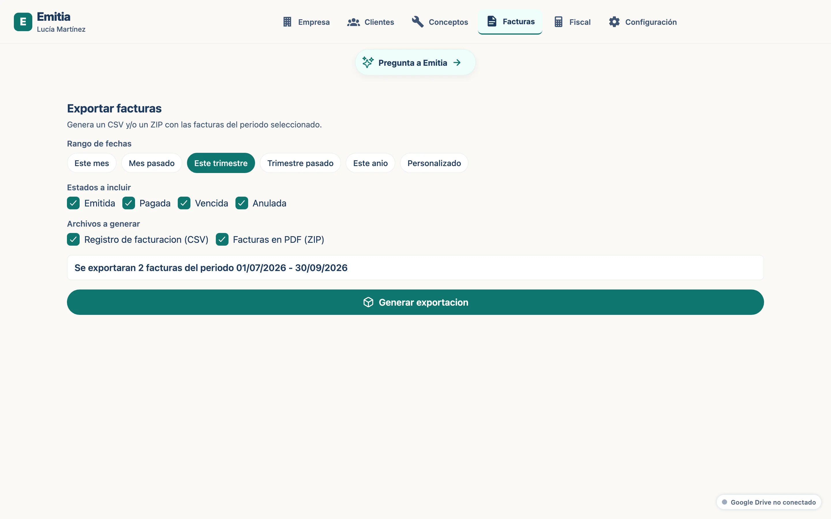 Seleiciona estaus ya idioma