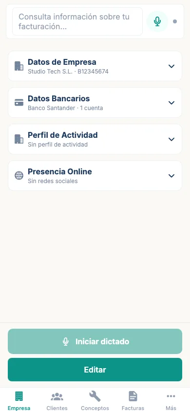 Pas 1 — Com configurar les dades de la teva empresa