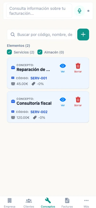 Pas 1 — Com crear el teu primer concepte o servei