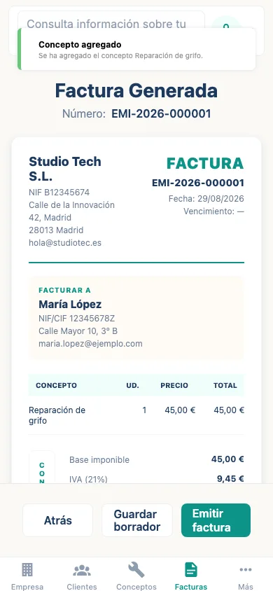 Pas 1 — Com enviar una factura a VeriFactu